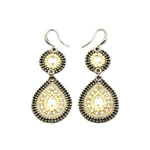 Erik & Mike Soan Tear Drop Earrings in white.